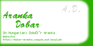 aranka dobar business card